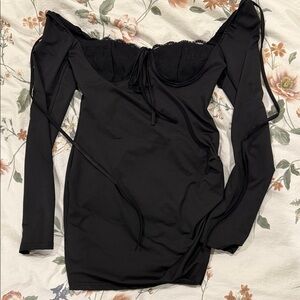 SHEIN Black Off-Shoulder Mini Dress